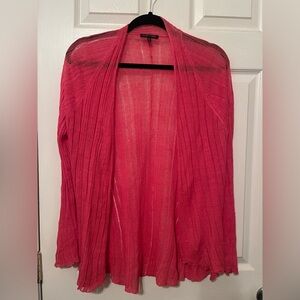 Eileen Fisher Vibrant Small Pink Open-Front Cardigan